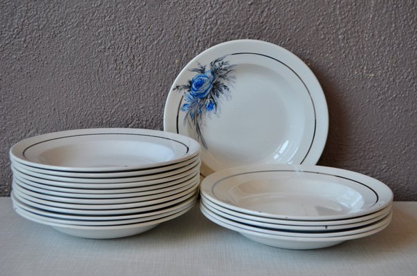 Set De 6 Assiettes à Soupe Anciennes Thomas Bavaria – Porcelaine – Motif Floral – Vintage