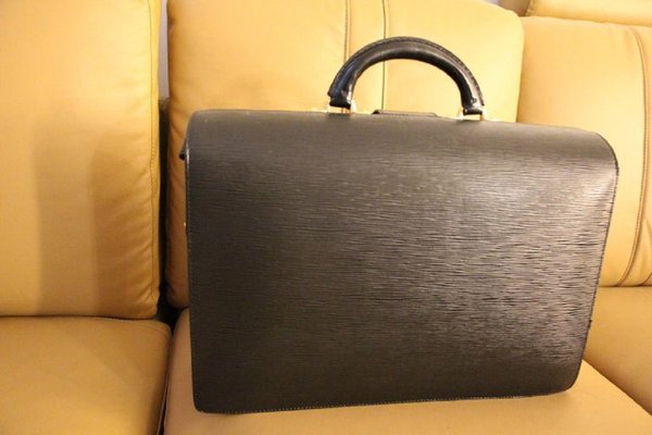 Black Leather Pilot or Doctor's Briefcase from Louis Vuitton