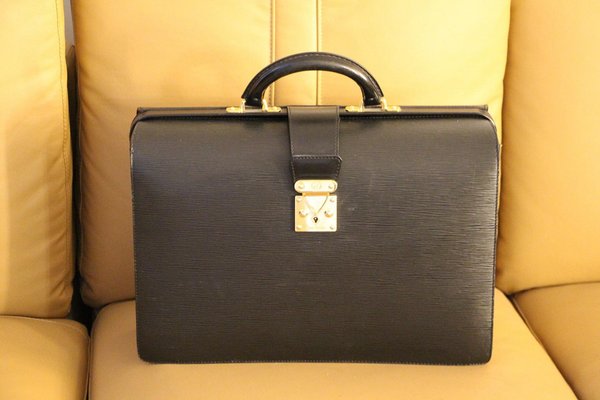 Black Leather Pilot or Doctor's Briefcase from Louis Vuitton