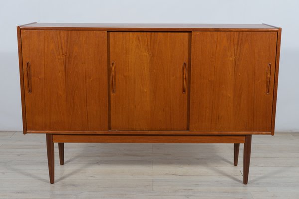 Mid Century Danish High Sideboard in Teak 1960s