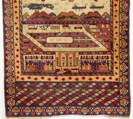 Tapis Tribal Afghan 3x2 Pieds - Laine Nouée à La Main - Illustré 11 Septembre