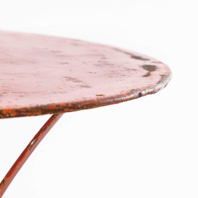 Red metal outdoor table deals