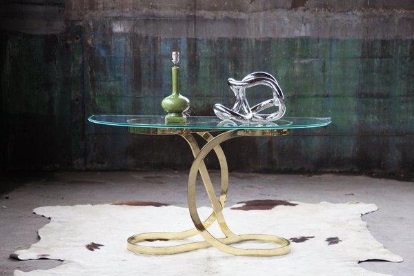 Milo baughman outlet brass coffee table