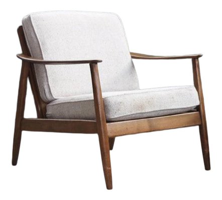 Danish Mid Century Modern Sculptural Wood Lounge Chair by Folke