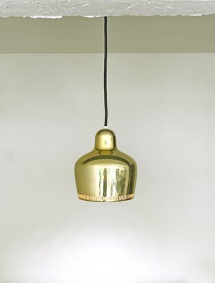 Vintage Golden Bell Pendant Lamp by Alvar Aalto for Louis Poulsen 1960s