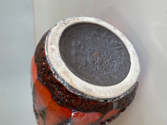 オカシュウFat Lava Terraform Vase Orange, Brown and Red Fat Lava Vases from Scheurich, Set of 3 for
