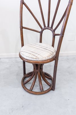 Bambus Esszimmersthle mit hoher geschwungener Rckenlehne, 1960er, 4er Set  bei Pamono kaufen