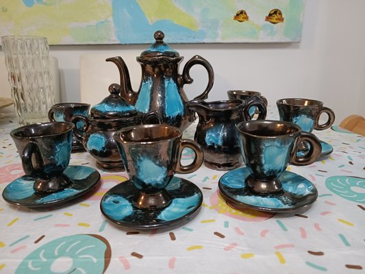 Vallauris Tea Set, 1930s, Set of 15 for sale at Pamono