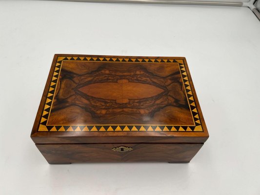 Antique Biedermeier Box in Walnut Veneer, South Germany, 1900s for