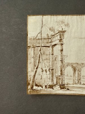 Venetian School Artist, Landscape with Ruins, 1700s, China