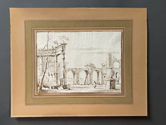 Venetian School Artist, Landscape with Ruins, 1700s, China