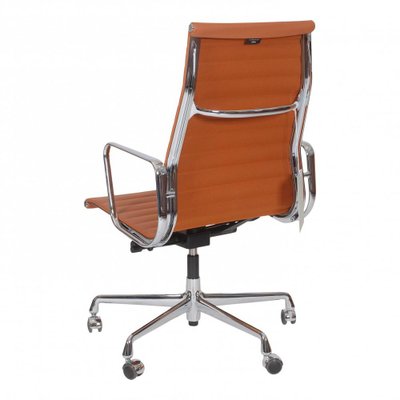 Cognac Leather EA 119 Office Chair by Charles Eames for Vitra for sale at Pamono