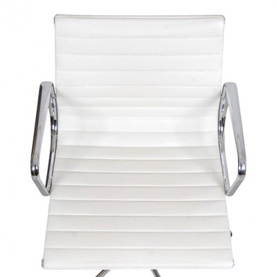 White Leather Ea-117 Office Chair by Charles Eames for Vitra