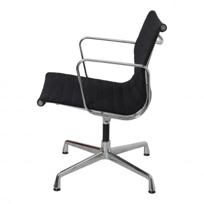 Black Patinated Fabric EA 108 Chair by Eames for Vitra for sale at Pamono