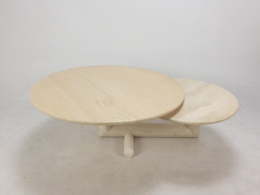 Italian Travertine Coffee Table, 1980s for sale at Pamono