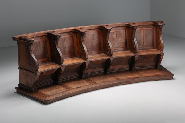 18th Century Flemish Oak Church Pew Belgium
