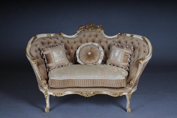 Louis XV Rococo Rocaille style caned carved and gilded Sofa Set