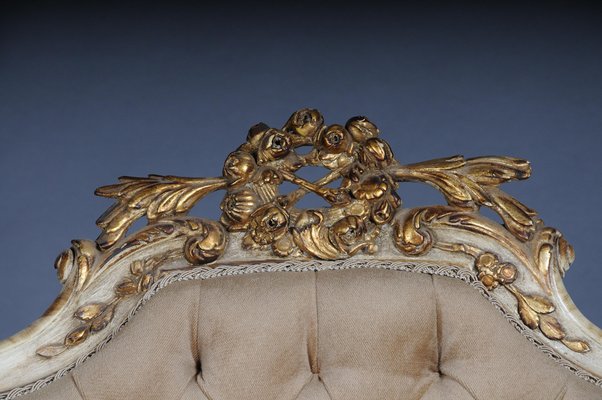 Louis XV Rococo Rocaille style caned carved and gilded Sofa Set