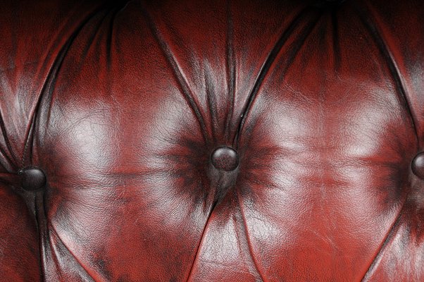 Chesterfield Club Chair in Bordeaux Red Leather, England