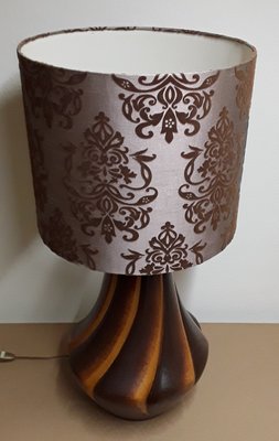 Lampada da tavolo vintage con base a forma di pera in ceramica