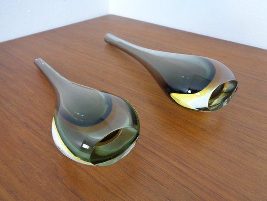 【美品】formia 花瓶glass Murano Italian Murano Formia Glass Vases from Fornace Mian, 1970s
