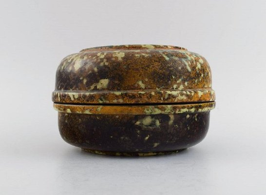 Glazed Ceramics Lidded Jar from Hans Hedberg, 1980s for sale at Pamono