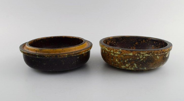 Glazed Ceramics Lidded Jar from Hans Hedberg, 1980s for sale at Pamono