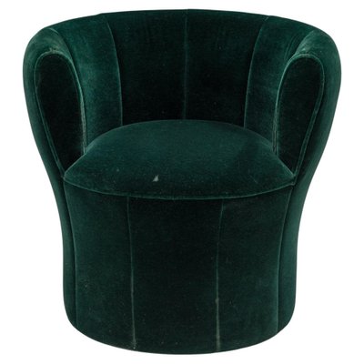 Green Velvet Lisa Chair attributed to Laudani Romanelli for