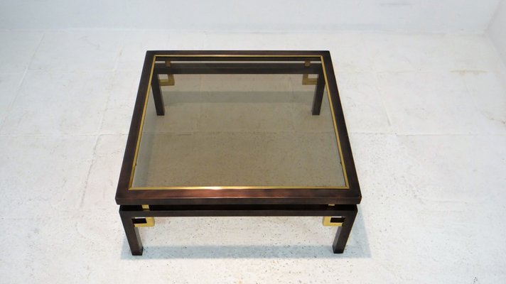 Vintage Brushed Bronze Copper Coffee Table From Belgochrom For Brushed Bronze Copper Coffee Table