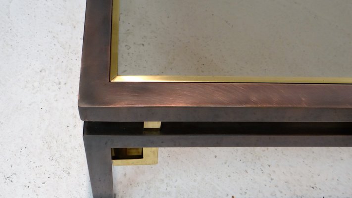 Vintage Brushed Bronze Copper Coffee Table From Belgochrom For Brushed Bronze Copper Coffee Table