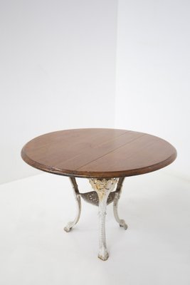 Victorian English White and Wood Cast Iron Table for sale at Pamono