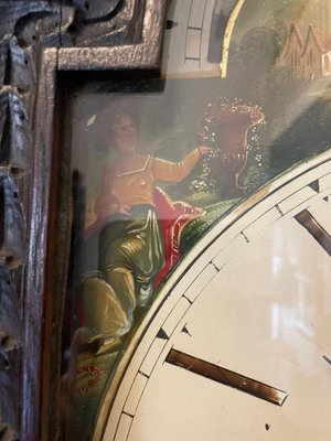 Antique George III Oak Carved Moon Phase Longcase Clock, 1800s for
