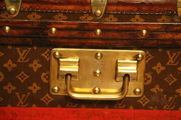 Steamer Trunk with Monogram from Louis Vuitton, 1920 for sale at Pamono