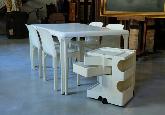 Table and Chairs by Vico Magistretti for Artemide, 1970s, Set of