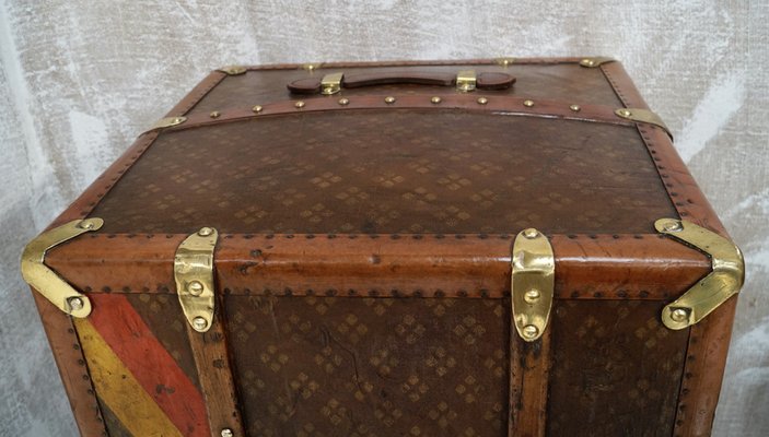 1910s antique trunk アンティーク 本革 トランク クロモス French Aux États Unis Travel Trunk, 1910s for sale at Pamono