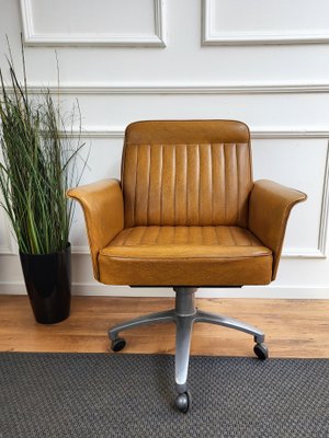 leather and metal desk chair