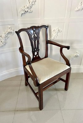 Antique George III Carved Mahogany Elbow Chair 1780s