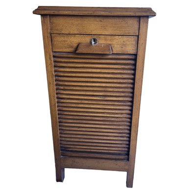 Small French Filing Cabinet with Wooden Shutter Lock and Drawers