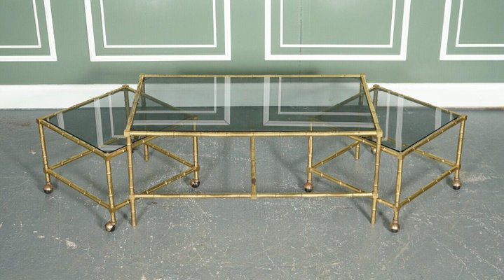 Gold bamboo coffee table discount