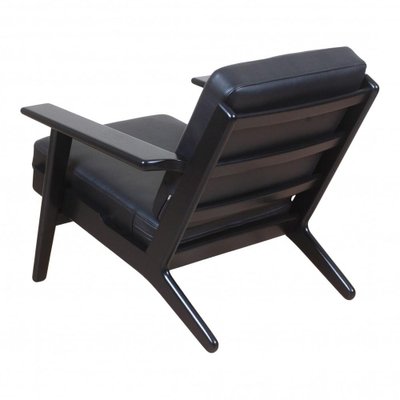 GE-290 Chair with Black Bison Leather by Hans J. Wegner for Getama
