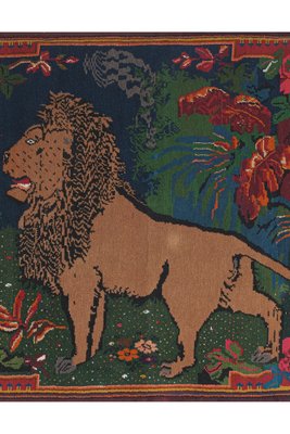 Vintage Pictorial Lion Rug or Wall Tapestry 1960s for sale at Pamono