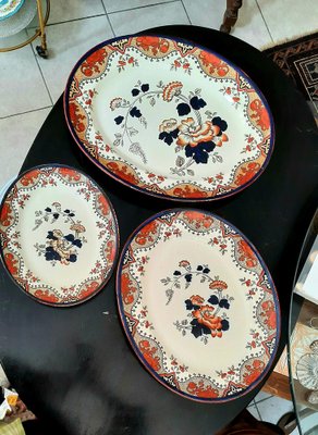 Burslem Serving Plates from Doulton Alma, 1890s, Set of 3 Burslem Serving Plates from Doulton Alma, 1890s, Set of 3