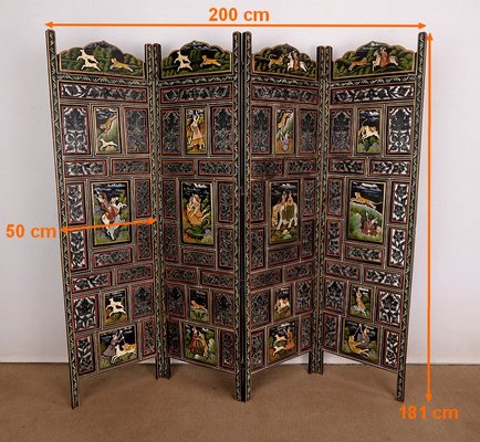 Regency Style Indian Painted Coffee Table, Rajasthan - 19thC Regency Style Indian Painted Coffee Table, Rajasthan - 19thC