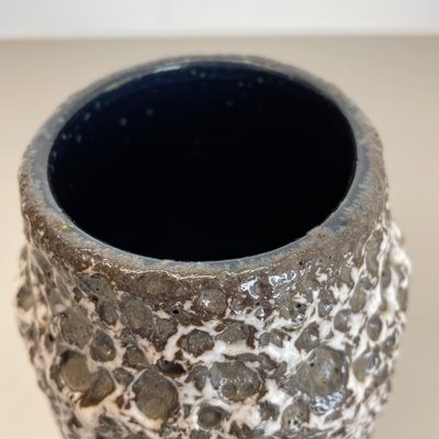 Zig Zag Lora Fat Lava Vase from Scheurich, Germany, 1970s for sale
