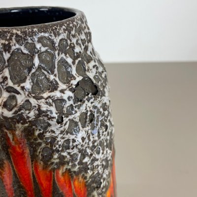 Zig Zag Lora Fat Lava Vase from Scheurich, Germany, 1970s for sale
