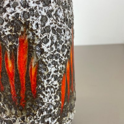 Zig Zag Lora Fat Lava Vase attributed to Scheurich, Germany, 1970s