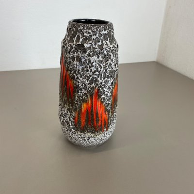 Zig Zag Lora Fat Lava Vase attributed to Scheurich, Germany Zig Zag Lora Fat Lava Vase attributed to Scheurich, Germany