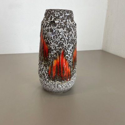 Zig Zag Lora Fat Lava Vase attributed to Scheurich, Germany, 1970s