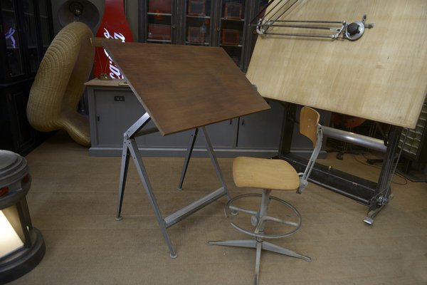 Reply Drawing Table and Chair by Wim Rietveld and Friso Kramer