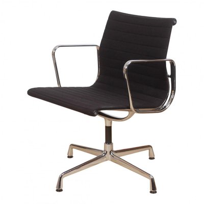 Ea 108 Chair in Black Hopsak Fabric by Charles Eames for Vitra